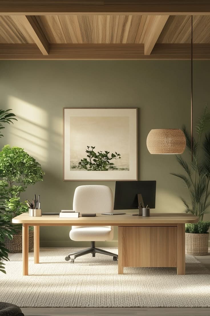 A minimal and focused office/study space with clean lines, ample lighting, and an organized setup for productivity.